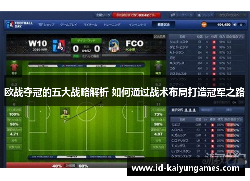 欧战夺冠的五大战略解析 如何通过战术布局打造冠军之路 欧战夺冠的五大战略解析 如何通过战术布局打造冠军之路