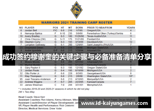 成功签约穆谢奎的关键步骤与必备准备清单分享 成功签约穆谢奎的关键步骤与必备准备清单分享